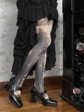 Gururu - Halloween Gothic Platform Genuine Leather High Heel Square Toes Lolita Shoes