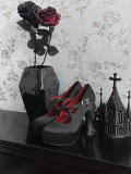 Gururu - Halloween Gothic High Platform Angel Wings High Heel Pointed Lolita Shoes