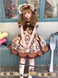 Star Fantasy - Bear Cookies - Kawaii Chocolate Doll Puppet Sweet Lolita OP, JSK, Salopettes and Blouse