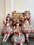 Star Fantasy - Bear Cookies - Kawaii Chocolate Doll Puppet Sweet Lolita OP, JSK, Salopettes and Blouse