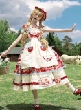 Whispers of the Roses - Strawberry Tart - Kawaii Doll Sweet Lolita JSK, OP Dress and Accessories