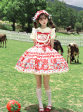 Whispers of the Roses - Strawberry Tart - Kawaii Doll Sweet Lolita JSK, OP Dress and Accessories