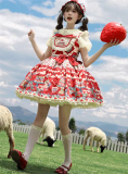 Whispers of the Roses - Strawberry Tart - Kawaii Doll Sweet Lolita JSK, OP Dress and Accessories