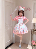 Star Fantasy - Rainbow Rabbit - Kawaii Doll Strawberry Puff Cake Sweet Lolita JSK, Salopettes, Blouse and Accessories