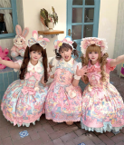 Star Fantasy - Rainbow Rabbit - Kawaii Doll Strawberry Puff Cake Sweet Lolita JSK, Salopettes, Blouse and Accessories