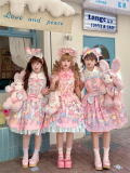 Star Fantasy - Rainbow Rabbit - Kawaii Doll Strawberry Puff Cake Sweet Lolita JSK, Salopettes, Blouse and Accessories