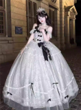 Alice in Wonderland - Praise for the Moonlight - Prom Homecoming Birthday Party Tea Party Princess Classic Rococo Lolita JSK, Tailing and Crown