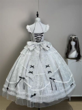 Alice in Wonderland - Praise for the Moonlight - Prom Homecoming Birthday Party Tea Party Princess Classic Rococo Lolita JSK, Tailing and Crown