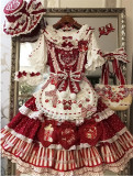 Red Maria - Dessert Kiss - Kawaii Doll Sweet Polka Dot Lolita JSK Set, Blouse and Accessories