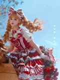 Red Maria - Dessert Kiss - Kawaii Doll Sweet Polka Dot Lolita JSK Set, Blouse and Accessories
