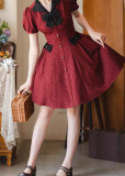 Forest Wardrobe - Forest Boulodi - Vintage Heart Polka Dot Casual Classic Lolita OP Dress