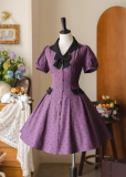 Forest Wardrobe - Forest Boulodi - Vintage Heart Polka Dot Casual Classic Lolita OP Dress