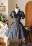 Forest Wardrobe - Forest Boulodi - Vintage Heart Polka Dot Casual Classic Lolita OP Dress