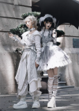 Milu Orig - Lost Feather - Boystyle Prince Konoda Ouji Gothic Lolita JSK Set and Hooded Long Gown Set and Accessories