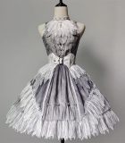 Milu Orig - Lost Feather - Boystyle Prince Konoda Ouji Gothic Lolita JSK Set and Hooded Long Gown Set and Accessories