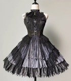 Milu Orig - Lost Feather - Boystyle Prince Konoda Ouji Gothic Lolita JSK Set and Hooded Long Gown Set and Accessories