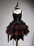 Tan Tuan - Audio Track - Gothic Punk Lolita JSK with Big Back Bow and Accessories