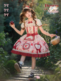 B.Dolly - Dream Apple Rabbit - Embroidery Sweet Lolita OP Dress, Hat and Hairclips