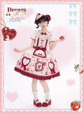 B.Dolly - Dream Apple Rabbit - Embroidery Sweet Lolita OP Dress, Hat and Hairclips