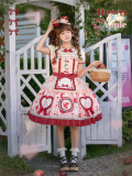 B.Dolly - Dream Apple Rabbit - Embroidery Sweet Lolita OP Dress, Hat and Hairclips