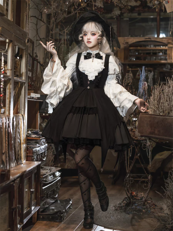 Eternal Island of Girls - The Dawn Witch - Halloween Gothic Lolita JSK and Blouse Set