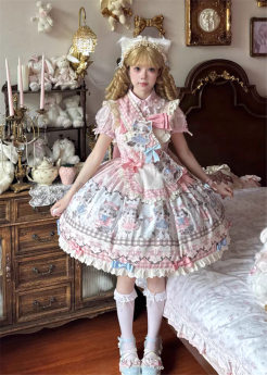 Suise Lace Dream - Meow Meow - Kawaii Doll Sweet Lolita JSK Full Set