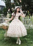 Withpuji - Rose After The Rain - Elegant Party Prom Dress Casual Classic Lolita OP Dress Set