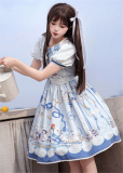 Inmorelli - Penguin Navy - High-waist Sweet Lolita OP Dress and JSK
