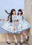 Inmorelli - Penguin Navy - High-waist Sweet Lolita OP Dress and JSK