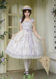 Mung Bean Ice Lollipop - Purple Flower Basket - Classic Lolita JSK, Lace Overskirt and Accessories