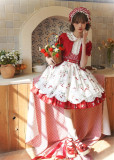 Secret Contract Lolita - Sweetheart Jotie - Kawaii Doll Strawberry Sweet Lolita OP Dress with Waistband