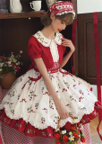 Secret Contract Lolita - Sweetheart Jotie - Kawaii Doll Strawberry Sweet Lolita OP Dress with Waistband