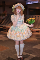 TwilightCrush - Pineapple Cat - Doll Sweet Lolita Salopettes and Accessories