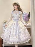 Mung Bean Ice Lollipop - Purple Flower Basket - Classic Lolita JSK, Lace Overskirt and Accessories