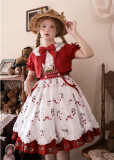 Secret Contract Lolita - Sweetheart Jotie - Kawaii Doll Strawberry Sweet Lolita OP Dress with Waistband