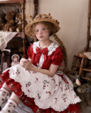 Secret Contract Lolita - Sweetheart Jotie - Kawaii Doll Strawberry Sweet Lolita OP Dress with Waistband
