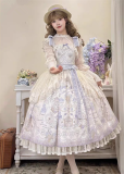 Mung Bean Ice Lollipop - Purple Flower Basket - Classic Lolita JSK, Lace Overskirt and Accessories