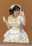 Sweet Tea Girl - Sweet Tea Meow - Kawaii Doll Kitty Sweet Lolita OP Dress Full Set