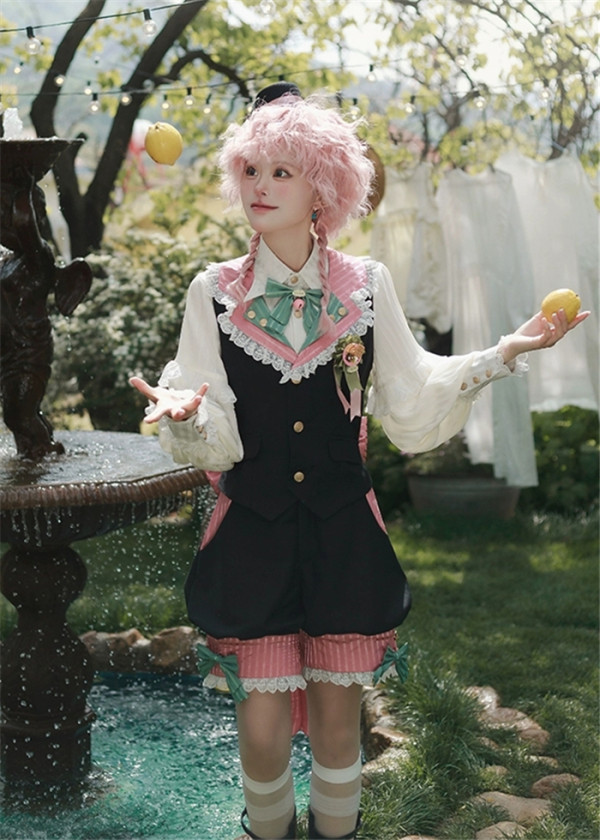 CastleToo - Candy Shop - Boystyle Prince Konoda Ouji Lolita Blouse, Vest and Shorts Set and Accessories