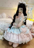 Sweet Tea Girl - Sweet Tea Meow - Kawaii Doll Kitty Sweet Lolita OP Dress Full Set