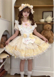 Sweet Tea Girl - Sweet Tea Meow - Kawaii Doll Kitty Sweet Lolita OP Dress Full Set