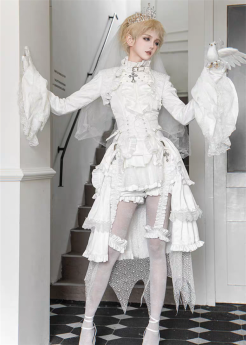 Forest Fluorescent Carps - Omega Flower Wedding - Boystyle Prince Konoda Ouji Lolita Vest Blouse, Bolero and Bloomer Full Set