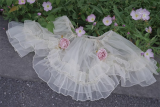 Sakura Lolita - Monet's Garden - Vintage Oil Painting Style Classic Lolita Skirt, Corset Topwear, Overskirt and A Bow Tailing (Version I)