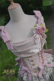 Sakura Lolita - Monet's Garden - Vintage Oil Painting Style Classic Lolita Skirt, Corset Topwear, Overskirt and A Bow Tailing (Version I)