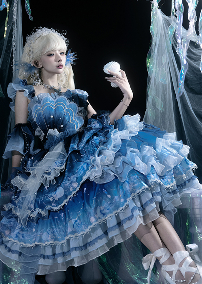 US$ 7.99 - Yingluofu - Azure Breath - Elegant Classic Lolita JSK