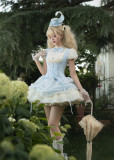 Caramel Antique - Bree Rabbit - Cute Sweet Classic Lolita Blouse and Corset Suspender Dress Set