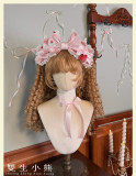 Little Twin Bears - Strawberry Dessert Chef - Medieval Style Doll Sweet Lolita Bonnet and Headbow