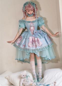 Tonight - Dream Loss Paradise - Ballet Sweet Classic Lolita Vest, Skirt and Overskirt Set