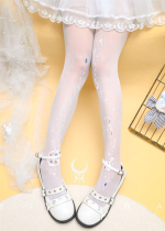 Yidhra - Alice Falls into The Sea - Cartoon Printed Lolita Tights For Summer