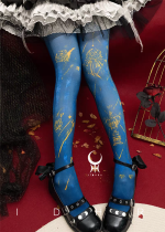 Yidhra - Checkers - Plants Printed Gothic Lolita Tights For Spring and Autumn